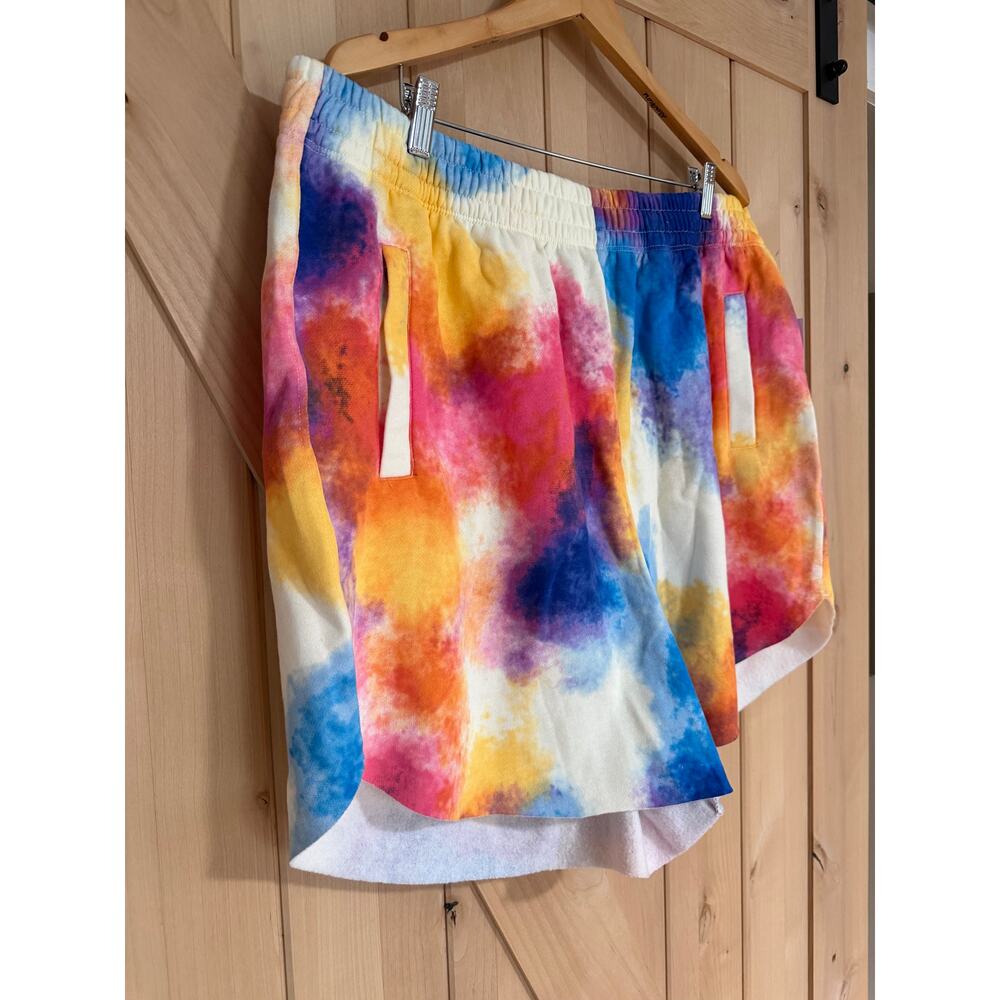LulaRoe | NWT Serena Fleece Lined Lounge Shorts Tie Dyed | Size 2XL (20-22) - Picture 2 of 8